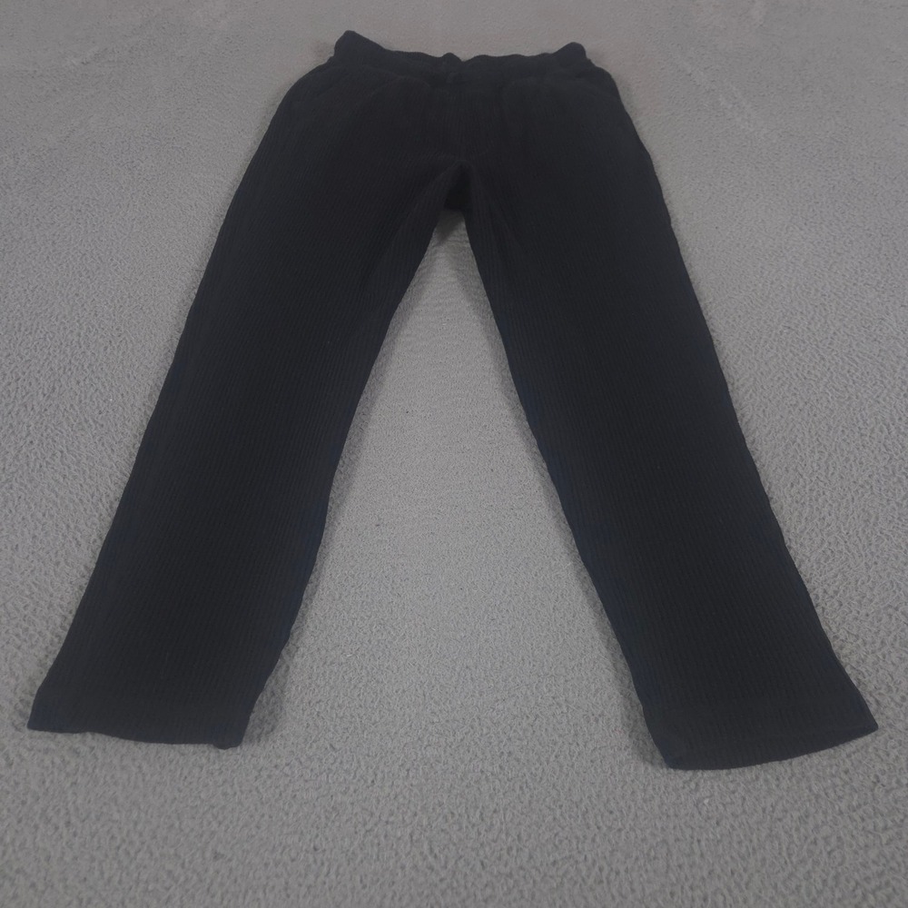 Old Navy Pants Womens S Black Waffle Straight Leg Knit Pajama Lounge Pocket Cozy